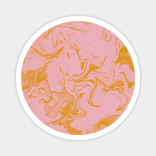 Shades of Moody Pastel Pink and Yellow Aesthetic Marble Pattern Magnet